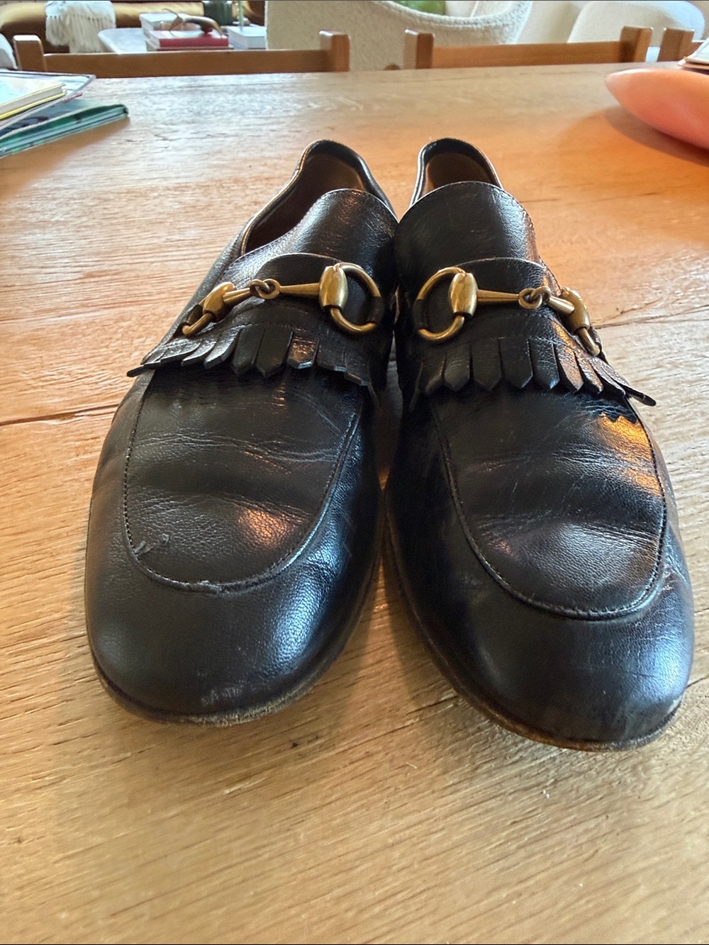 Gucci Black Leather Horsebit Kiltie Slip-On Loafers - Picture 6 of 6